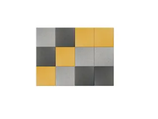 Akoestische PET-vilt wandtegels 30x30cm Combi Geel 12 Stuks - 1