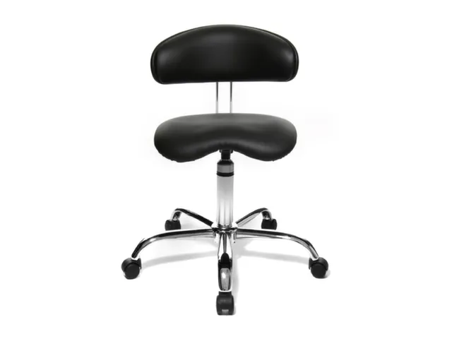 Werkplaatsstoel Zitting Zwart Kunstleer 430-510mmx440x400mm Wielen