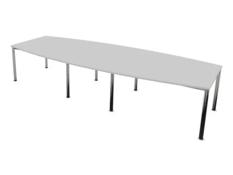 vergadertafel,HxBxD 740x3600x1400mm,vatvormig,MP-lichtgrijs