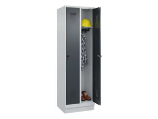 locker,HxBxD 1950x600x500mm,2vak,vak B 300mm,draaigrendel,sokkel - 1