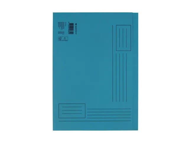 Vouwmap Quantore A4 ongelijke zijde 250gr blauw