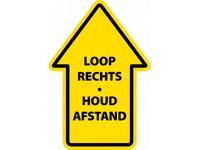 OUTLET Vloersticker combi, 4x Loop Rechts/Houd Afstand+1x Vloermarkeri