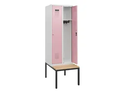 locker met bank,HxBxD 1950x600x815mm,2vak,vak B 300mm,cilinderslot