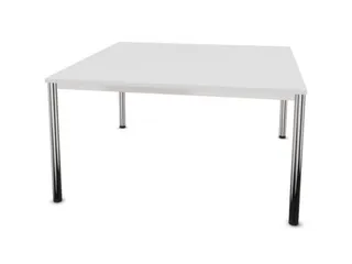 vergadertafel HxBxD 74x140x140cm vierkant 4voeten verchroomd Bl-wit - 1