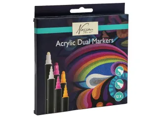 Acrylmarker Nassau Dual tip set à 12 kleuren - 2