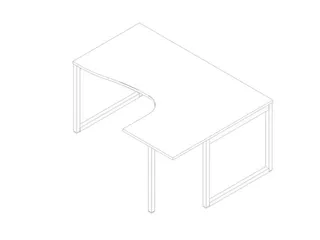 hoek-bureau,HxBxD 730x1600x1200mm,blad wit,verdieping rechts - 1