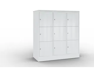 lockerkast cil.slot 1255x1150x540mm 3x3 vakken RAL7035 front RAL7035 - 1
