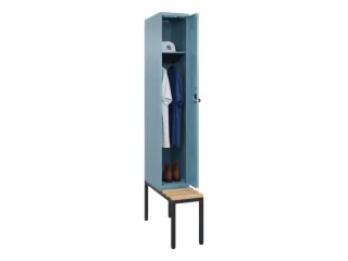 locker met bank,HxBxD 2120x300x815mm,1vak,vak B 300mm,draaigrendel - 1