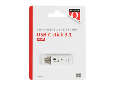 USB stick 3.1 Quantore USB-C 64GB zilver