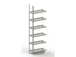 Schroefstelling Aanbouwveld Ral7035 1850x752x304mm 6legborden 95kg - 1