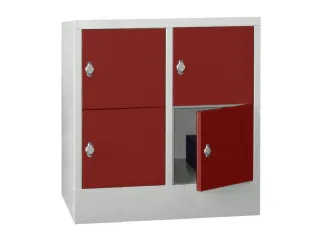 lockerkast,HxBxD 855x800x500mm,2x2vakken,RAL7035,front RAL3000 - 2