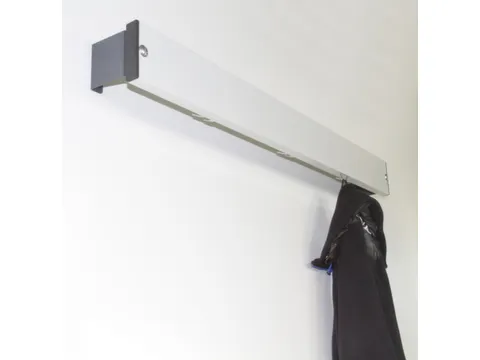 wandkapstok,HxL 100x1015mm,3jashaken,aluminium/staal,RAL 9006/RAL 7016