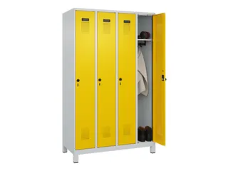 locker,HxBxD 1950x1200x500mm,4vak,vak B 300mm,draaigrendel,voeten - 1