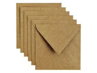 Envelop Papicolor 140x140mm Kraft bruin Gegomd - 1