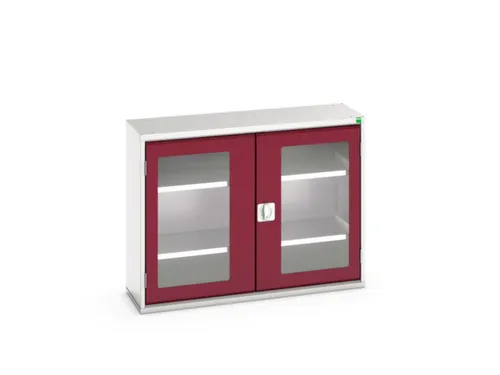 vitrinekast 800x1050x350mm 2xStalen bodem romp RAL7035 front RAL3004