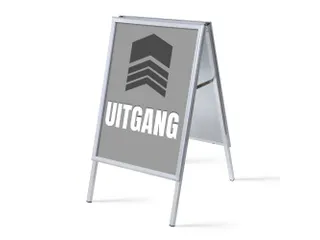Stoepbord A1 complete set met print "UITGANG" Grijs - 1