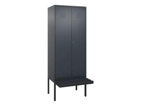 armoire vestiaire noir et blanc HxlxP 2120x800x815mm 2compart.
