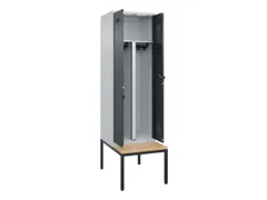 PBM-locker met bank,HxBxD 2120x600x815mm,2vak,vak B 300mm,draaigrendel