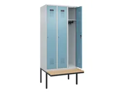 locker met bank,HxBxD 2120x900x815mm,3vak,vak B 300mm,cilinderslot