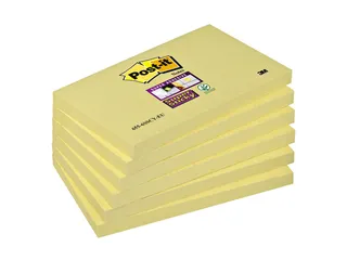 Memoblok Post-it 655 Super Sticky 76x127mm geel 6 stuks - 1