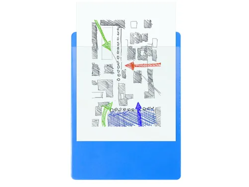 Klemplaat met instee khoes PP A4 blauw