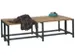 banc double,LxP 1500x740mm,barrettes en bois hêtre,piètement RAL7016