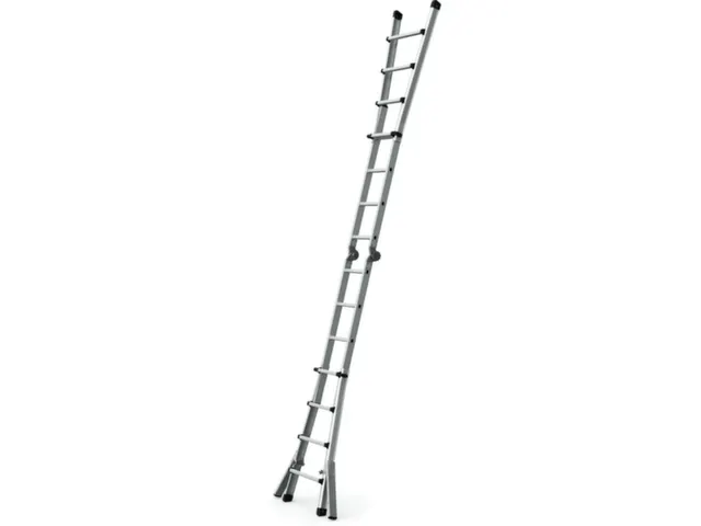 échelle télescopique polyvalente,4x4 échelons,lisse L 4,17m,nature