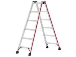 trapladder,beide zijden,2x7treden,Stand H 1,12m,balk L 1,79m,aluminium
