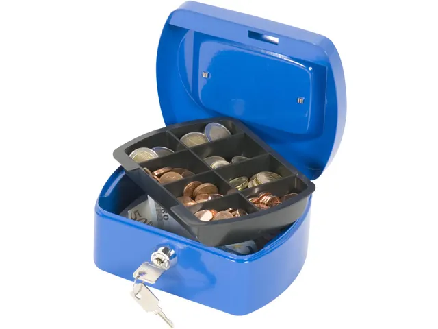 Geldkoffer Blauw 155x120x75mm Inclusief 2 Sleutels
