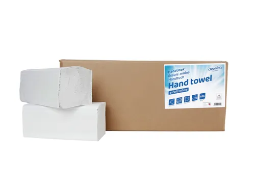 Handdoek Cleaninq Z-vouw 2-laags 22x22.5cm Wit 20x200 stuks