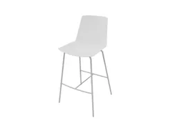 barkruk,zitting HxBxD 760x470x410mm,zitting wit,4voeten,frame staal