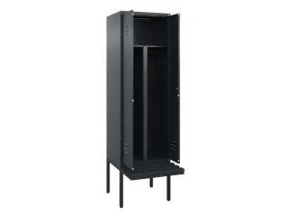 PBM-locker met bank,HxBxD 2120x600x815mm,2vak,vak B 300mm,cil.-slot - 2
