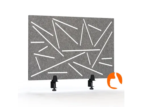 Akoestisch Bureaupaneel met patroon uitsnede 60x75cm Grijs