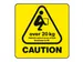 Etiquette avertissement DHL levage 20kg 75x75mm Rouleau 500 pièces