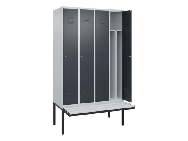 locker voor scheiding van kleding,HxBxD 2120x1200x815mm,4vak