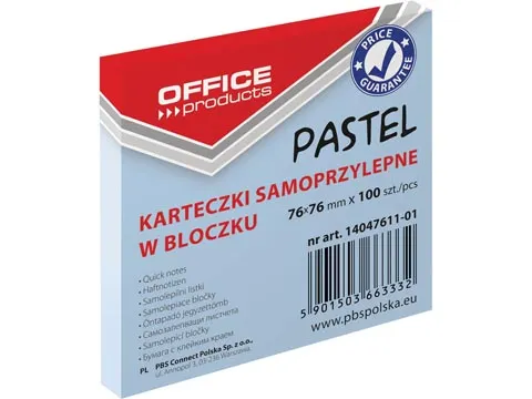 Memoblok Pastel 76X76Mm 100 Vel Blauw