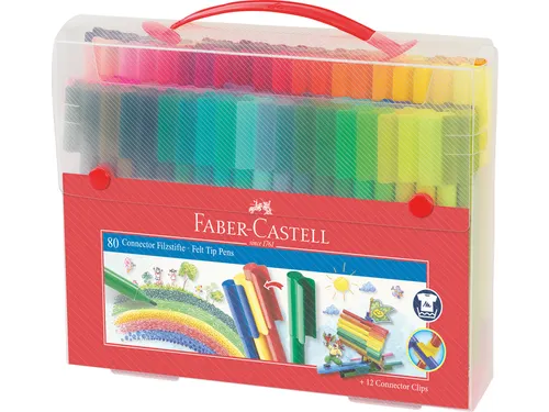 Kleurstiften Faber-Castell Connector assorti cadeauset à 80 stuks