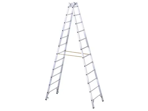 Bokladder Dubbelzijdig Aluminium 3.46m 2x12sporten Stalen Scharnieren