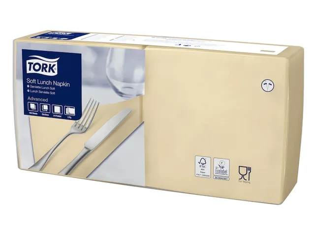 Tork 477866 Soft Lunchservet Advanced Zand 33x33cm