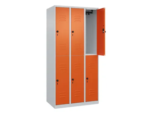 dubbeldekse locker,HxBxD 1850x900x500mm,3x2vak.,vak B 300mm