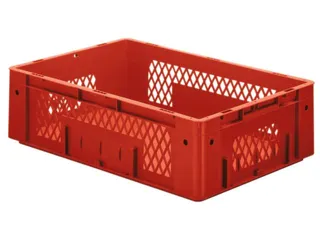 Euronorm Stapelkrat 175x600x400mm 31l Opengewerkt/Bodem Gesl. Rood - 1