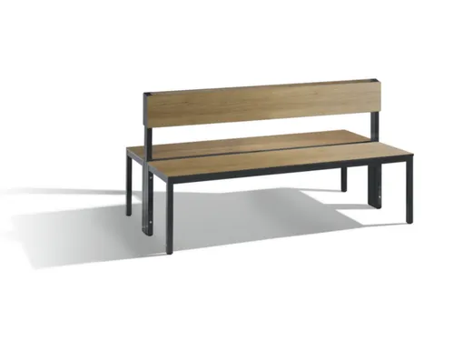 omkleedbank,HxLxD 796x1500x760mm,HPL eiken-sereno,frame staal RAL7021