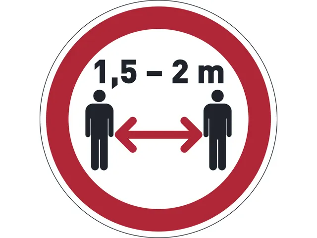 Verwijderbare vloersticker afstand houden