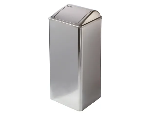 Afvalbak RVS Hoogglans 80 Liter Met Push Klep