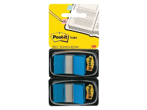 Indextabs Post-it 680 25.4x43.2mm duopack blauw 2x 50 tabs
