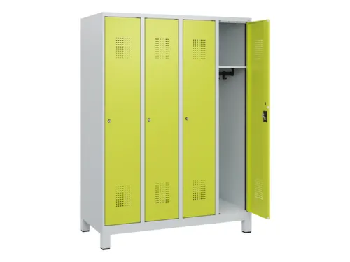 schoollocker,HxBxD 1630x1200x500mm,4vak,vak B 300mm,cil.-slot,voeten