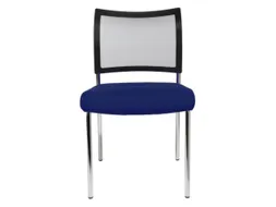 Bezoekersstoel Zitting Donkerblauw Stof Rug Netbekleding Zwart