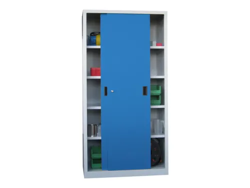 schuifdeurkast,HxBxD 1950x1000x600mm,RAL7035,front RAL5012