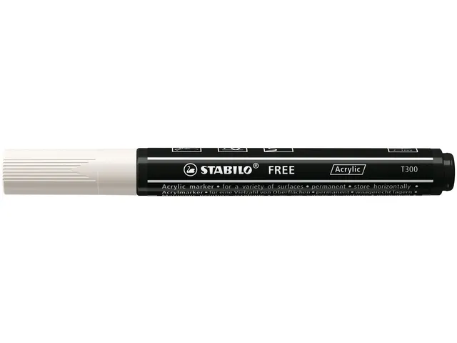 Acrylmarker STABILO Free Acrylic T300 wit 2-3mm