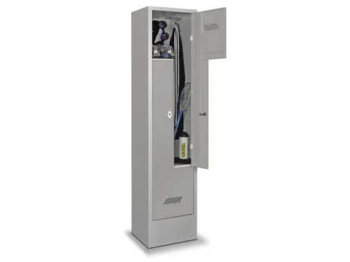 Z-garderobekast,HxBxD 1850x400x500mm,vak B 400mm,RAL7035,front RAL7035